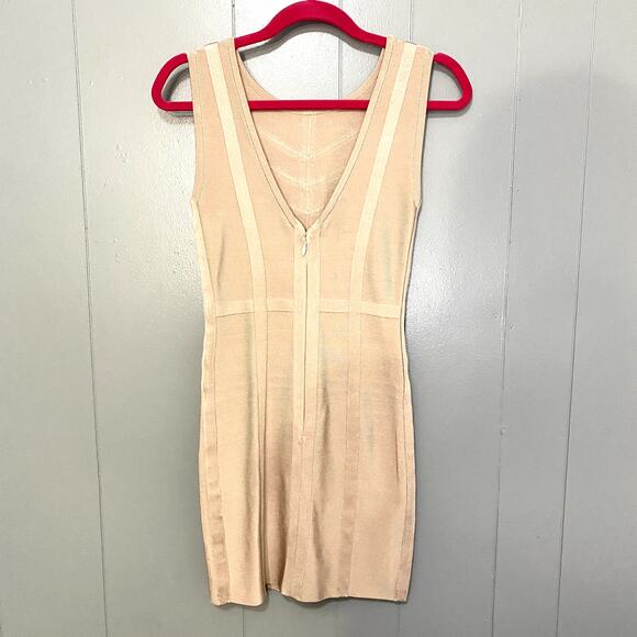 Bebe Rose Dust Sleeveless Open Back Bandage Bodycon Party Mini Dress XS - Picture 5 of 9